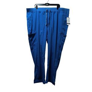 Med Couture Yoga Scrubs Womens 3XL Royal Blue Stretch Pants MC7725P 42x30.5